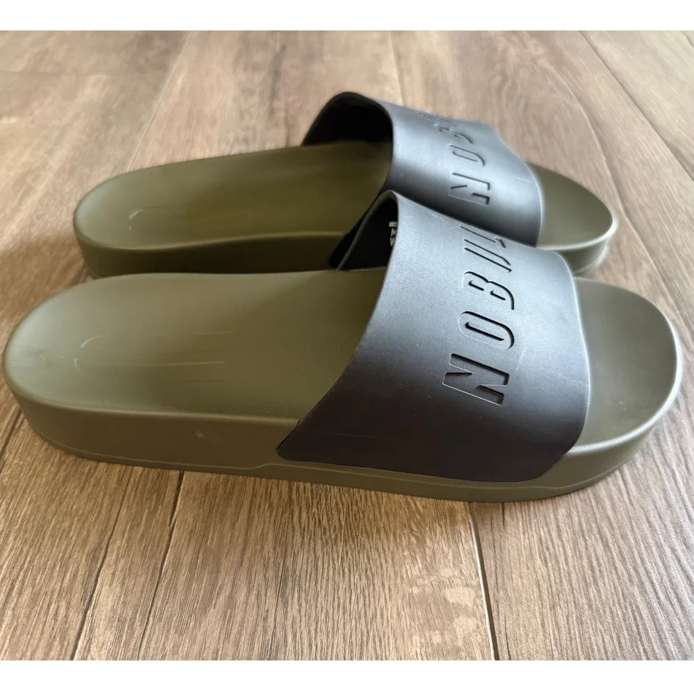 NOBULL Mens Slide Sandal Army Green Black Logo Mens 11 AS0011-AGB